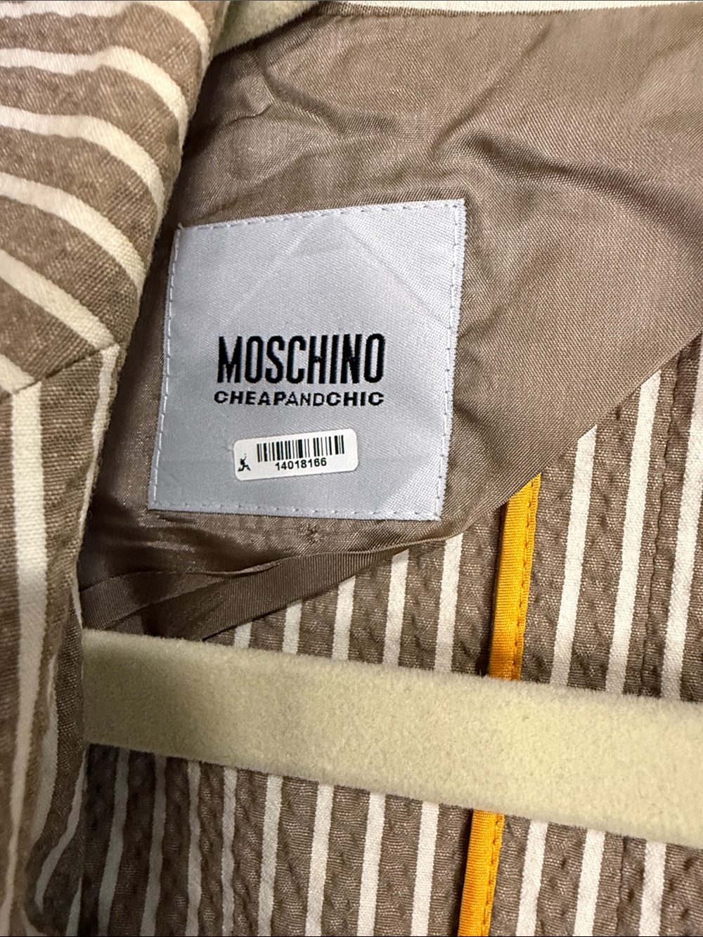 Moschino Vintage Cheap and Chic Striped Blazer Jacket in Beige - Picture 3 of 10